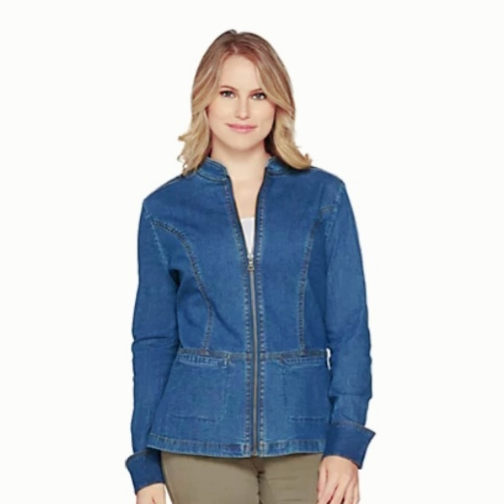 Denim&Co Jean Zippered Jacket